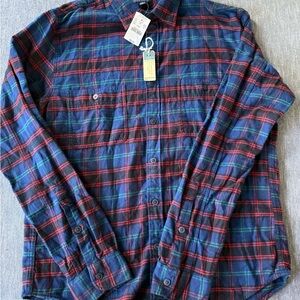 J. Crew Blue and Red Casual Button Down Shirt